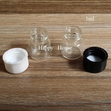 1000 X 1ml  Clear Mini Glass Bottle With Plastic Cap 1cc Transparent Sample Vials 0.5ml,1ml is Available 2024 - buy cheap