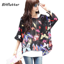 Plus Size Blusas 2018 Boho Style Women Chiffon Blouse Floral Print Summer Tops Shirt for Women Clothing 4XL Chiffon Shirts 2024 - buy cheap