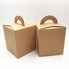 50 unids/lote marrón caja de almacenamiento de cajas de embalaje de papel, Cajas de Regalo con mango hecho a mano de caja en blanco de cartón de Carft cajas 2024 - compra barato