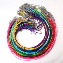 20pcs/lot Dia 1.5mm 17''-19'' Ajustable 15 Colors Waxed Cords Necklace Chain DIY Jewelry Supplies with Lobster Clasp 2024 - buy cheap