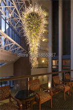 Frete Grátis Incrível Delicado Lobby Do Hotel Lâmpada de Suspensão De Vidro Colorido 2024 - compre barato