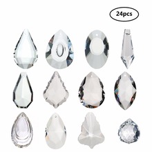 H&D Pack of 24 Clear Crystal Suncatcher Chandelier Lighting Drops Pendants Balls Prisms Hanging Glass Prisms Parts Home Decor 2024 - buy cheap