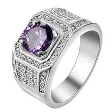Hainon Size 6-12 Classical Jewelry Princess Cut Purple Wedding Ring Silver Color Filled CZ Women Vintage Engagement Rings 2024 - buy cheap
