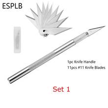 ESPLB Metal Scalpel Knife Blades #11 Non-slip Cutter Engraving Craft Knives Blades for Mobile Phone Laptop PCB Repair Hand Tools 2024 - buy cheap