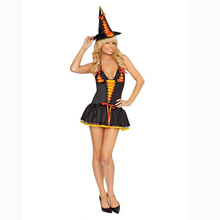 Бесплатная доставка, черная шляпа ведьмы, карнавальный костюм с тыквой, длинное платье, сексуальное платье для косплея, горячая распродажа, костюм на Хэллоуин 2024 - купить недорого