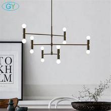 Modern gold or black chandelier lighting, industrial minimalist lustres, Home candelabro chandeliers for living room kitchen 2024 - buy cheap