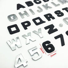 CDIY 25 мм 3D Металлические DIY буквы Алфавит Эмблема Хром наклейки для автомобиля цифровой значок логотип автомобиля аксессуары для автомобиля мотоцикл 2024 - купить недорого