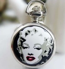 wholesale New fashion woman girl cute fashion jewelry sketch Marilyn Monroe pocket watch necklace hour price good antibrittle 2024 - buy cheap