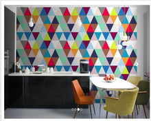 Revestimientos de pared 3D personalizados, patrón de geométrico triangular de color para sala de estar, dormitorio, cocina, restaurante, papel de pared 2024 - compra barato