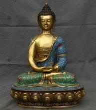 China Cloisonne Bronze Gilt Temple Shakyamuni Amitabha Sakyamuni Buddha Statue 2024 - buy cheap