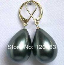 Lovely shape inlay Beautiful 12*16mm Black Shell Pearl Drop Earring AAA+ wholesale [pair]  earrings 2024 - buy cheap