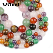 WLYeeS Multi Stone Natural Stone beads Mixed color Round Loose bead ball 6/8/10/12MM for Jewelry bracelet Making DIY Accessories 2024 - buy cheap