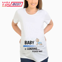 Женская футболка с буквенным принтом, Белая Футболка для беременных, повседневная хлопковая Футболка для беременных, лето 2019 2024 - купить недорого