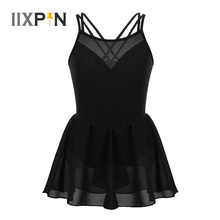 IIXPIN Girls professional ballet Dress Spaghetti Shoulder Straps Elastic Mesh Splice Gymnastics Leotard Ballet Dance  Dress Kids 2024 - buy cheap