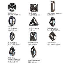 CTPA3bI-diamantes de imitación para costura de vestido de baile, abalorios para costura, manualidades, vidrio plano, negro y gris 2024 - compra barato
