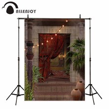 Allenjoy-Fondo de fotografía con puerta de escalera y Castillo, telón de estilo árabe, utilería para sesión de fotos, decoración profesional para sesión de fotos 2024 - compra barato