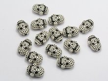 50 White Black Dotted Halloween Gothic Skull Acrylic Beads 20mm(Double side) 2024 - buy cheap