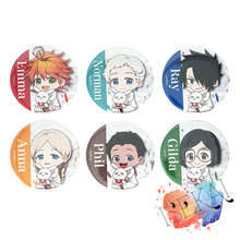 The Promised Neverland Anime Metal Badge Emma Norman Ray Anna Phil Gilda Kawaii Cute Badge Brooch Pins 2024 - buy cheap