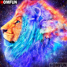 Homfun Full Square/Round Drill 5D DIY Diamond Painting "Colored lion" 3D Embroidery Cross Stitch Home Decor Gift A10579 2024 - buy cheap