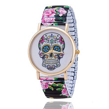Wristwatch Men Women Stainless Steel Stretch Watchband Creative Skull Wrist Watch For Male Female Colorful New Arrival Analog 2024 - buy cheap