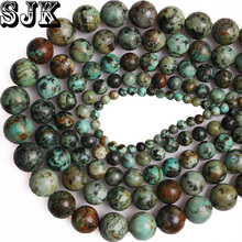Natural Stone African Turquoises Genuine Gem Beads Round Loose Spacer Beads 4 6 8 10 12mm Diy Jewelry Making Accessories bead 2024 - buy cheap