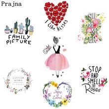 Prajna Wreath Cactus Heat Transfer Iron On Patches Stickers For Girl Clothes Heart Ballet DIY Thermal Transfer Decor Accessory D 2024 - buy cheap