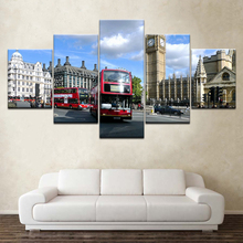 Big Ben Street bus cityscape 5 Piece Canvas Wallpapers modern Modular Poster art Canvas painting for Living Room Home Decor 2024 - buy cheap