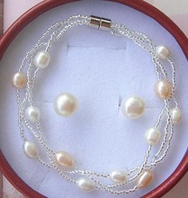 Conjunto de joyas de perlas de agua dulce de moda al por mayor, conjunto de joyas de novia, exquisito accesorio para Boda nupcial 2024 - compra barato