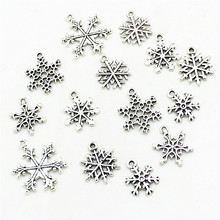 Sweet Bell Mixed 60pcs Snow Charms Pendants Beads Metal Alloy Pandent Color Antique   Christmas charm Diy  D0983 2024 - buy cheap