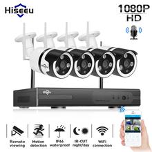 Hiseeu 1080P Wireless CCTV camera System 4CH 2MP audio IP camera waterproof network Security System video Surveillance Kit wifi 2024 - buy cheap