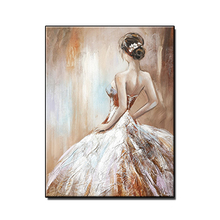 Beautiful Hand-painted Abstract Girl Wear dress Oil Painting On Canvas Painting Modern Living Room Wall Decor Pictures No Framed 2024 - buy cheap