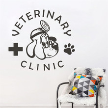 Adesivo de parede veterinária, serviços veterinários, animais de estimação, arte em vinil, pôster removível, mural, design, decalques, decoração lx143 2024 - compre barato