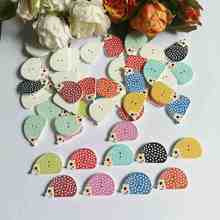 120pcs scrapbooking Bulk DIY wooden Hedgehog shape buttons for craft mixed scrapbooking accessories products 17*25mm 2024 - buy cheap