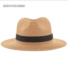 Винтажная Панама, мужская соломенная фетровая шляпа, мужская, летняя, Пляжная, солнцезащитный козырек, кепка, крутая, мягкая фетровая шляпа в джазовом стиле шляпа сомбреро 2024 - купить недорого