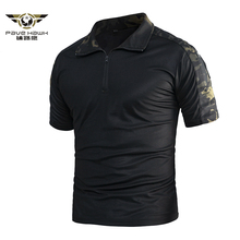 Camiseta polo masculina, uniforme militar de secagem rápida, camisa de combate do exército, camisa de camuflagem tática para verão 2024 - compre barato