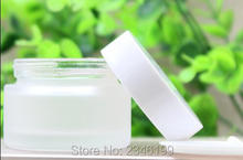 30G 30ML Cosmetic Frost Glass Jar, White Plastic Cap Cream Container, Skin Care Cream Sample Packing Box, 20pcs/lot 2024 - buy cheap