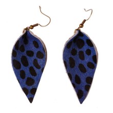 Rainbery-pendientes de piel auténtica Multicolor para mujer, aretes llamativos con hojas de leopardo colgantes, joyería 2021 2024 - compra barato