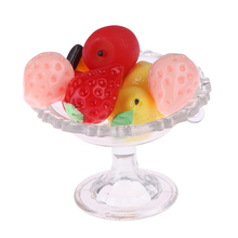 9Pcs 1:6 Dollhouse Miniaturas Dolls House Furniture Transparent Glass Dessert Fruit Tray With Fruit Dollhouse Miniatures Acc 2024 - buy cheap