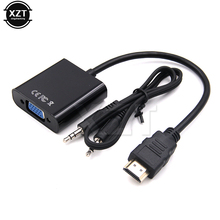 Mais novo hdmi-compatível com adaptador vga macho para famale conversor adaptador 1080p digital para áudio de vídeo analógico para computador portátil para ps3 2024 - compre barato