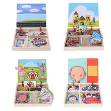 Wooden Magnetic Puzzles Toys Kids Educational Pretend Play Learning   Wood Toy Wooden Puzzles For Kids Wooden Puzzles Game Gift 2024 - buy cheap