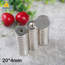 LISHUAI 20pcs 20 mm x 4 mm Strong Ring Magnets Countersunk Hole 5 mm Rare Earth Neodymium Circular magnet Neodymium magnet 2024 - buy cheap