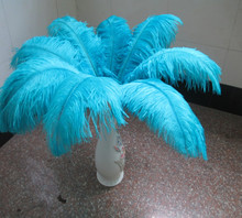 Decoración de plumas para boda, 10 Uds., 10-12 pulgadas (25-30cm), de alta calidad, azul cielo, avestruz 2024 - compra barato