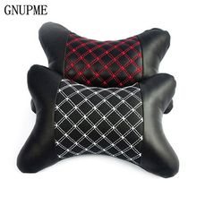 2pcs Genuine Leather Car Neck Pillow Protection Design Safety Auto Headrest Support Rest Pillow Black Auto Safety Accessories 2024 - buy cheap