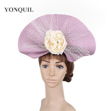 Chapéus fascinator de igreja elegantes feminino chapéus casamento chapéus femininos flor de seda bonés de fedora com véus derby chapéus syf451 2024 - compre barato