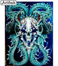 New 5d diy diamond painting skull green pattern full square / round drill 3d diamond embroidery resin diamond mosaic gift ARB51 2024 - buy cheap