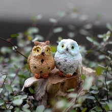 Night Owl Crafts for mini fairy garden Aquarium fish tank Animal statue resin craft Miniature Figurine 2024 - buy cheap