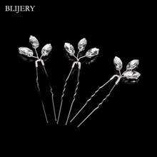 BLIJERY 3 unids/lote de horquillas de cristal para dama de honor, accesorios florales para el cabello de boda, tocado, joyería para el cabello para mujer 2024 - compra barato