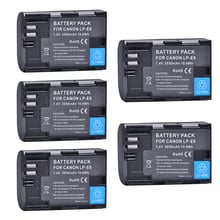 5PCS 2650mAh LP-E6 LPE6 LP E6N Camera Li-ion Bateria for Canon EOS 5D 5D2 5DS R Mark II 2  III 3 6D 60D 60Da 7D 7D2 7DII 70D 80D 2024 - buy cheap