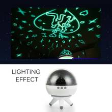 Dropship Luz Da Noite Criativo Luz Das Estrelas Projetor Rotação Automática Night Light LED Projector Lamp 3 Modos de Luz Home Decor