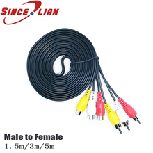 SINCILIAN 1.5m/3m/5m Audio Video Cable Video Connection Wire Male To Female 3RCA To 3RCA Audio Video AV Cable Cord For DVD TV 2024 - buy cheap